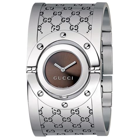 gucci stainless steel bangle watch